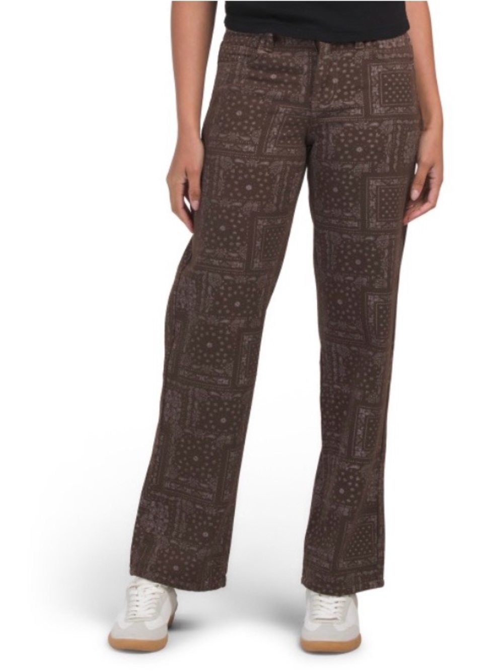 CALI1850 Bandana Brown Printed Straight Leg Pants - 13/31 - NWT